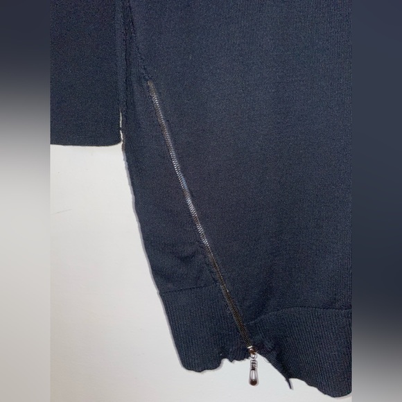 NWOT JustFab Lightweight Black Sweater Dress With Zipper Detail (Size Large) - Picture 4 of 4
